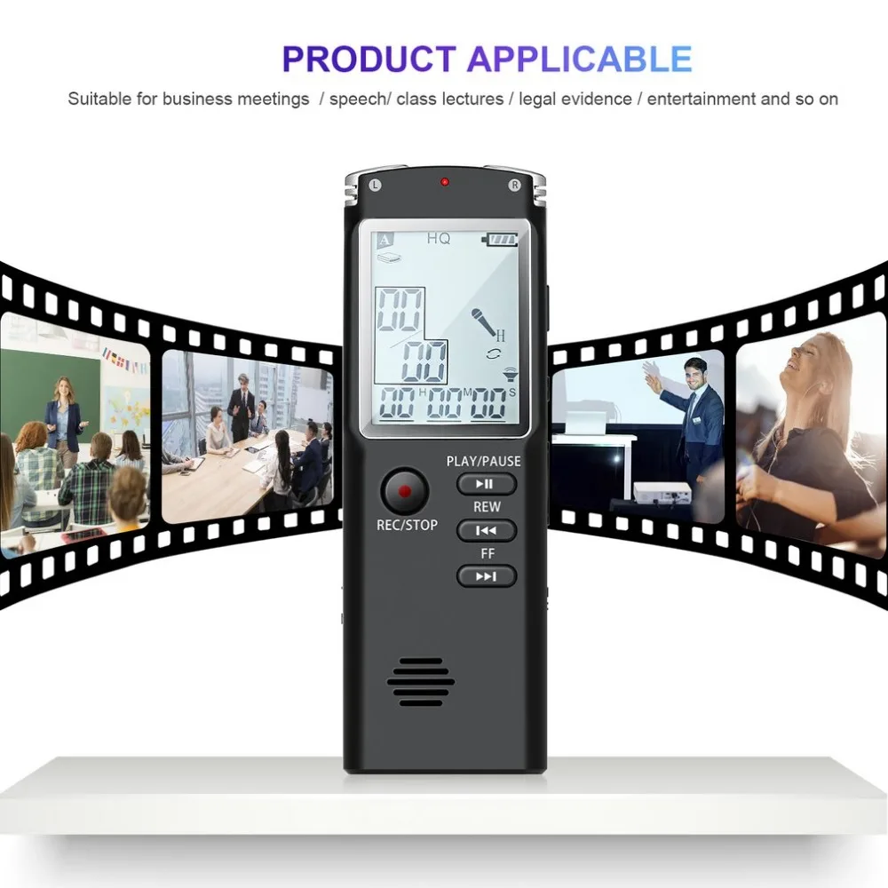 Dictaphone 8GB Digital Voice Sound Recorder Hidden Sound Recorder USB Dual Microphone Sound Recording Noise Reduction
