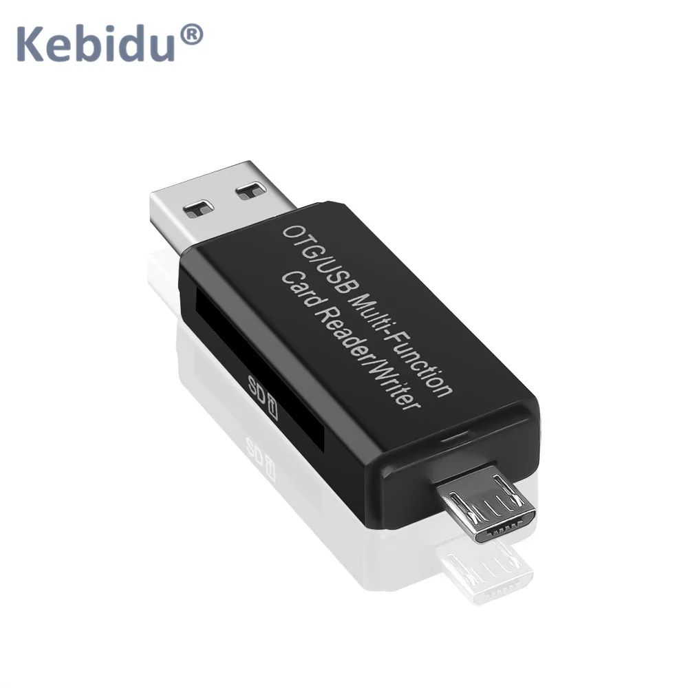 Kebidu 2 в 1 USB адаптер для чтения карт OTG Micro USB кард-ридер USB2.0 TF SD для компьютера удлинители для ноутбука