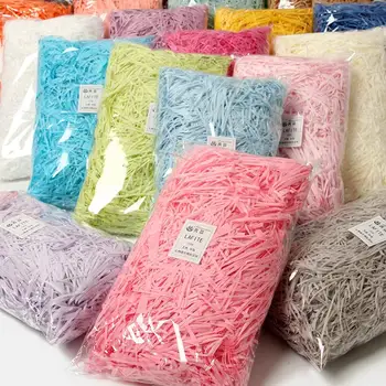 

100g Colorful Shredded Crinkle Paper Raffia Candy Boxes DIY Gift Box Filling Material Tissue Party Gift Packaging Filler Decor