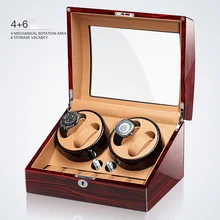 4+ 6 автоматические механические часы Winders роскошный деревянный ящик для хранения из искусственной кожи коллекция часов Дисплей Winder Box uhrenbeweger