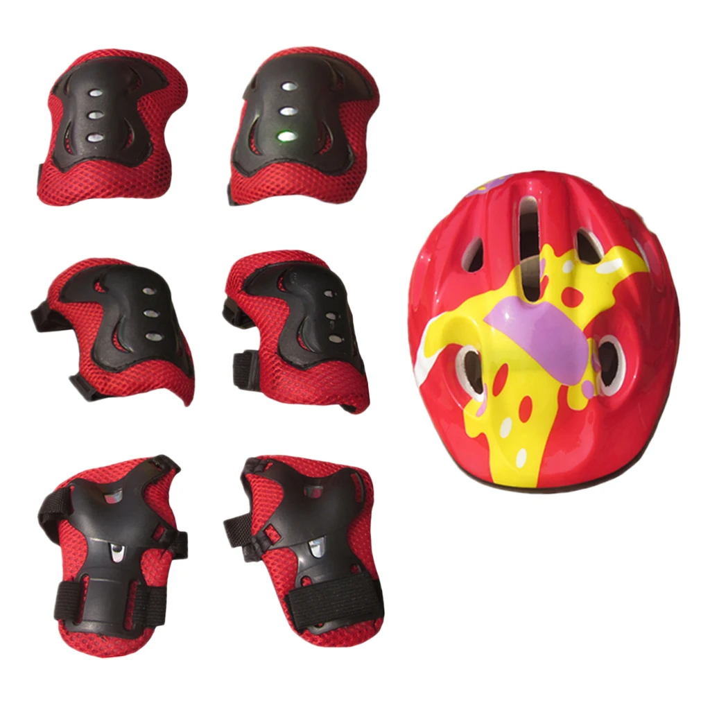 Kids Helmet Toddler Sports Protective Gear Set - Knee Pads, Elbow Pads, Wrist Pads for Roller Bicycle BMX Bike Skateboard