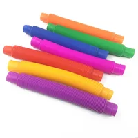 Colorful Tubes Fidget Toys Folding Autism Adults Sensory Stress Relief Simple Toys for Adults Children Funny Antistress Toy 2
