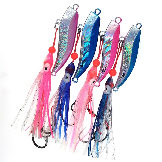 INFOF 1-piece Lead Jig Head 80g 100g Trolling Jigs with Squid