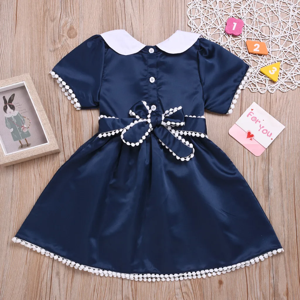 Платье с короткими рукавами для маленьких девочек детское нарядное платье для дня рождения вечерние платья для малышей платье для малышей Летняя одежда для девочек, От 1 до 4 лет