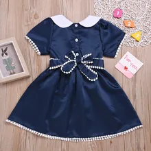 Платье с короткими рукавами для маленьких девочек детское нарядное платье для дня рождения вечерние платья для малышей платье для малышей Летняя одежда для девочек, От 1 до 4 лет