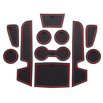 

Gate Slot Pad for Toyota 2018-2019 COROLLA AURIS Non-Slip Cup Holders Door Slot Black and Red