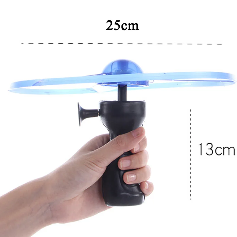 Glow In The Dark Flashing Toys Funny Pull String UFO LED Light Up Flying Disc Colorful Kids Toys for Children baby toys