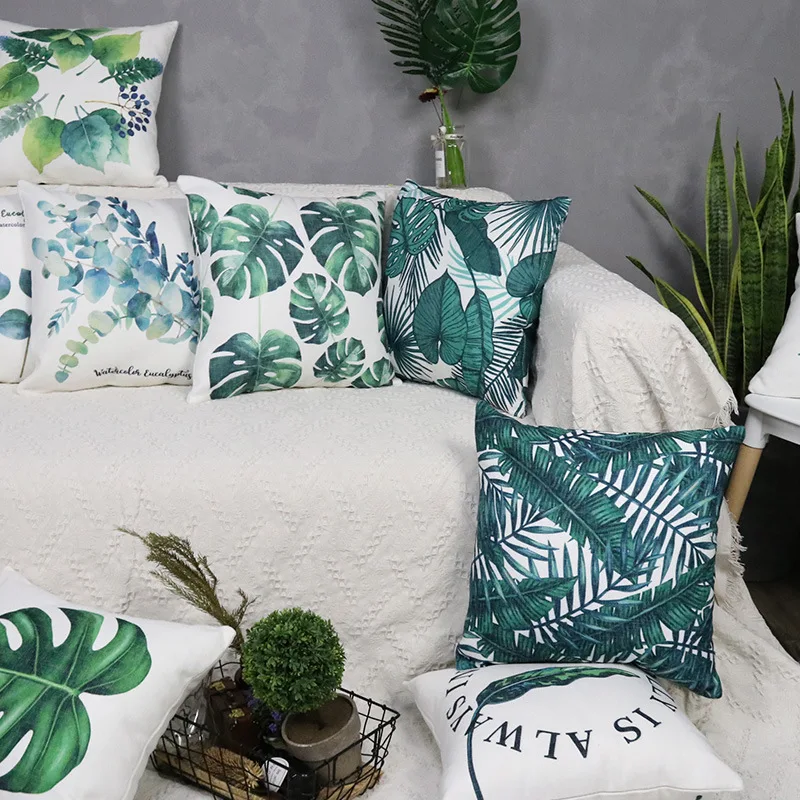 

Nordic Grenn Plant Double-sided Printing Pillow Case Sofa Cushion Cover Decorative Cushion Cover Best Sofa Decoration