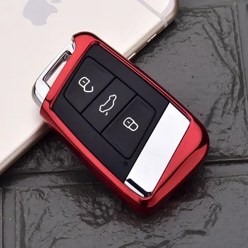 

Soft TPU Protection Remote Key Car Case Cover For Skoda Kodiaq Superb A7 For Volkwagen Passat B8 VW Golf Gte Car Keychain Skin