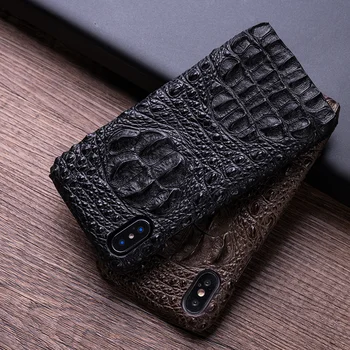 

For iphone x xr xs max 7 8 plus phone back cover case 3D cowhide imitation crocodile phone hand Half-wrapped case,CKHB-ET
