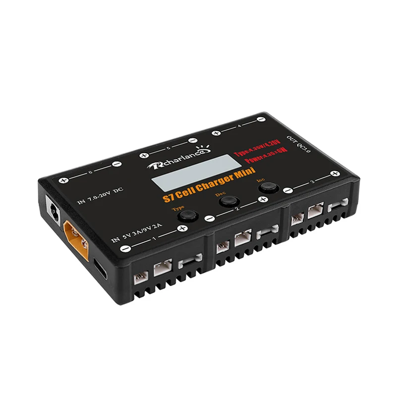 RCHARLANCE S7 зарядное устройство мини 1S зарядное устройство 6x4,35 Вт LiPO/LiHV зарядное устройство с микро MX mCPX для радиоуправляемого дрона вертолета
