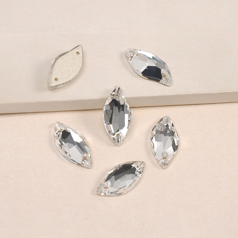 Crystal Strass 3254 Diamond Leaf Rhinestones Sew On Stones Flatback Diamond Sewing Rhinestone For Dress Decoration