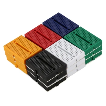 

18pcs 170 Points Experiment Solderless Breadboard with Adhesive Tape for Proto Shield Circboard Prototyping (6 Colored, 3 of Eac