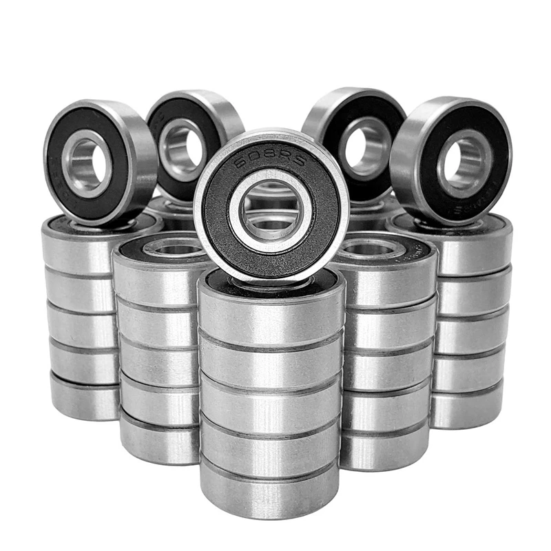 60Pcs/Set 608 2RS Ball Bearing ABEC-5 8X22X7 mm Deep Groove Carbon Steel Sealed Ball Bearings afbeelding