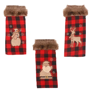 

3Pcs Christmas Wine Bottle Covers Lovely Adorable Funny Bottle Decors for Bar