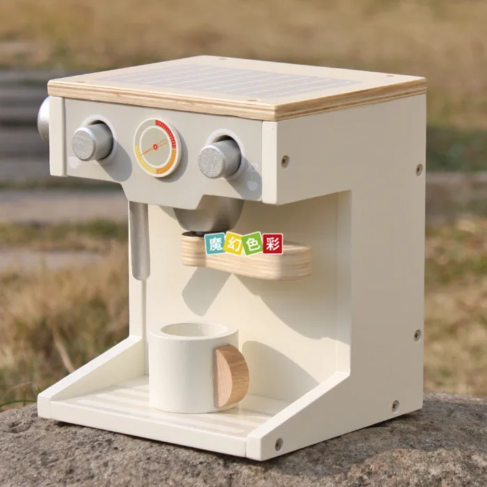 

Children Play House Coffee Machine Set Character Play Kitchen Toy Wooden Model Kitchen Coffee Machine Parts