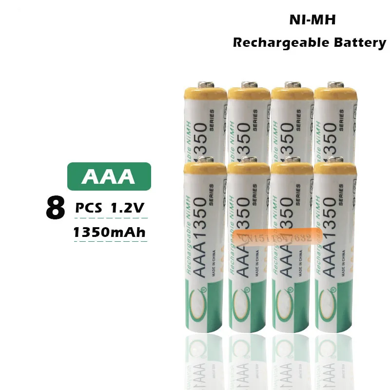 8pcs/lot 1350mah Ni-MH AAA Batteries 1.2V Rechargeable Battery NI-MH for Camera Toys Led Flashlight Torch | Электроника