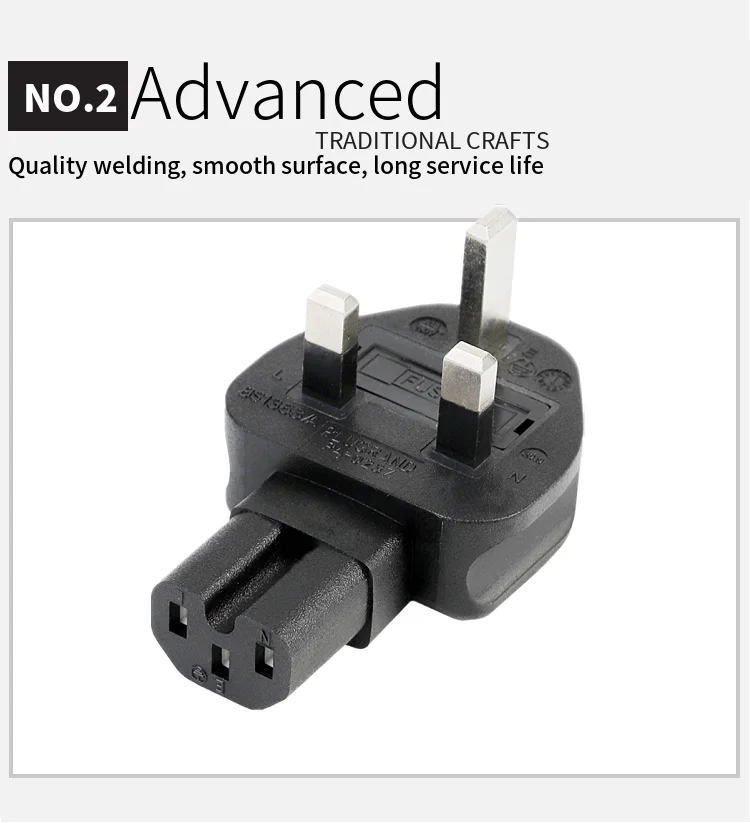 UK-C15, Великобритания, IEC320, C15, 3Pin, адаптер питания переменного тока, конвертер, штепсельная вилка, дорожная вилка для PDU/UPS, с 10A предохранителем, 13A, 250 В