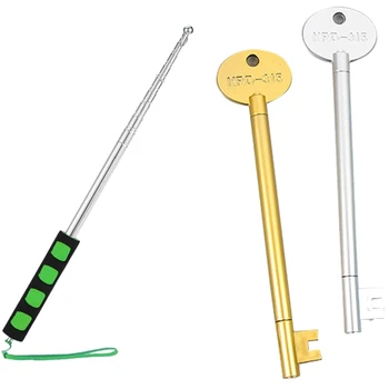 

1 Pcs Telescopic Hand Flagpole Flagpole & 36Pcs 0.38Mm Vintage Plastic Key Shaped Gel Pen Creative Cute Key Pens
