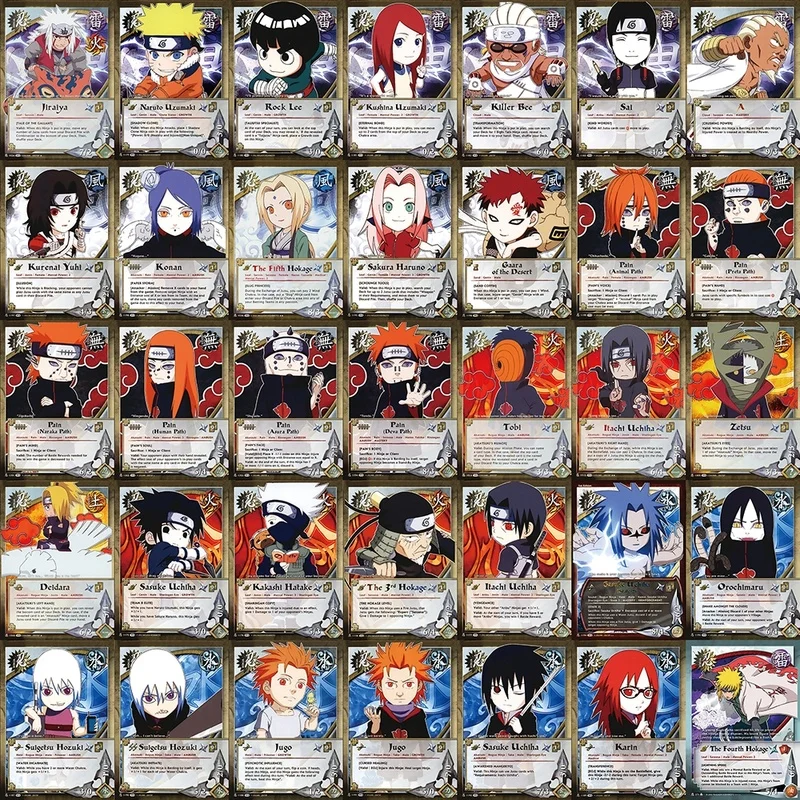 

35pcs/set Naruto Q Uchiha Sasuke Uchiha ObitoJiren Splicing card Game Action Toy Figures Commemorative Edition Collection Cards