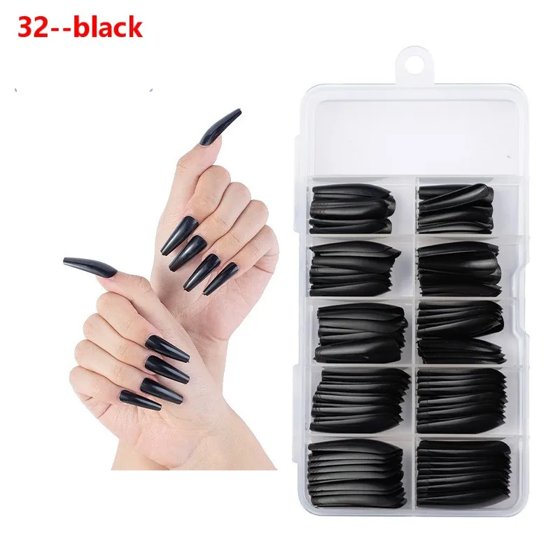 100Pcs Solid Color False Nail Tips Full Cover Matte Acrylic Ballerina Fake Nails Tip DIY Beauty Manicure Extension Tools |