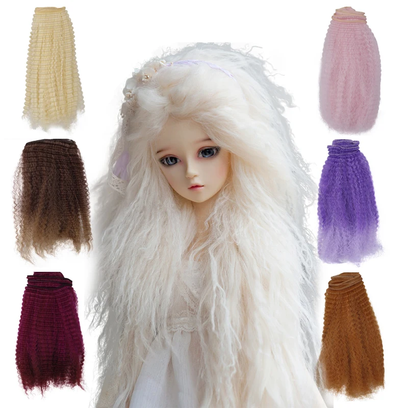 1pcs 15/20*100cm High Temperature Fiber Fashion Corn Roll Perm Fluffy Curly Doll Hair Extensions