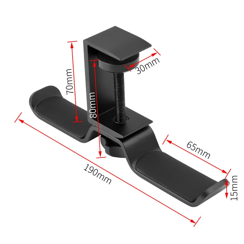 360 Degree Rotating Aluminum Alloy Headphone Holder Double Desk Clip Headset Hanger 2 in 1 Earphone Mount Under Desk Stand Rack