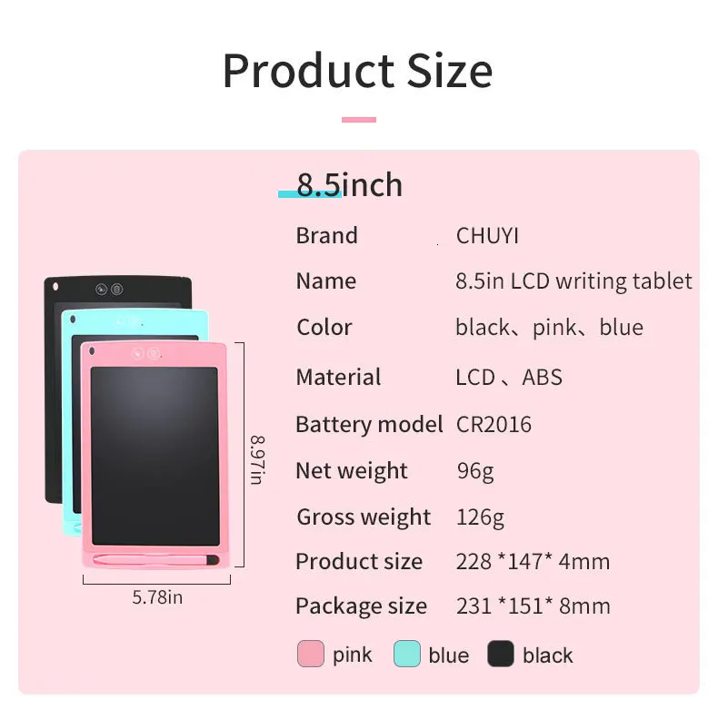 plastic notepad with pen