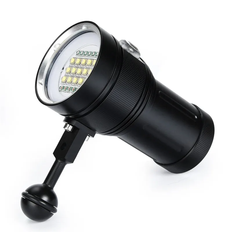 6 мм поликарбонатная доска 15x XM-L2+ 6x R+ 6x B 12000LM светодиодный фонарик для фотосъемки и видео подводного плавания фонарь SOS 18650