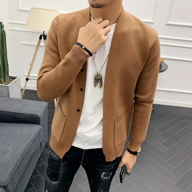 

Korean Fashion Clothing Entity Quality More 2020 New Four Color Cardigan Sweater Men Erkek Kazak Sweter Masculino