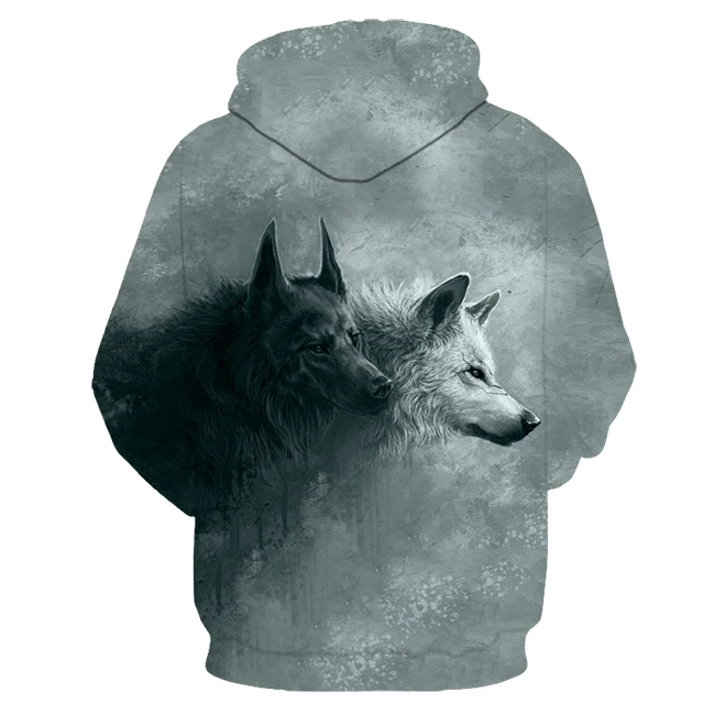 Мужская толстовка с капюшоном и 3D принтом, с карманами, с капюшоном, Wweatshirt, 3D цифровая Мужская и женская рубашка с длинными рукавами, новинка, с капюшоном, с рисунком волка, пальто, рубашка