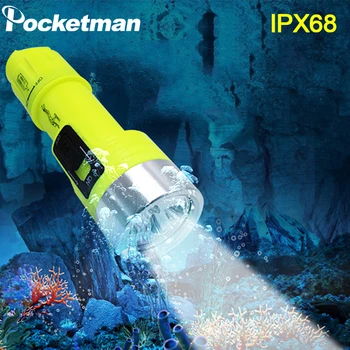 

IPX8 Diving Flashlight White/Yellow Light Torch Dual Light Source Diving Torch Underwater 300m Dive Light Waterproof Lantern