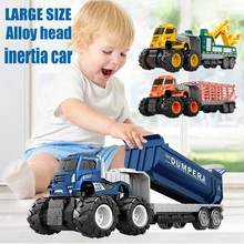

Children's Toys Large Inertial Alloy Car Engineering Vehicle Fall Resistant Boys Domineering Toys Car Transport Truck Dinosaur