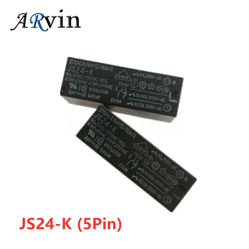 Takamisawa Relé de Potência Js5-k 5vdc Js12-k 12vdc Js24n-k 24vdc Dip5 8a 100 Original Novo Unidades por Lote