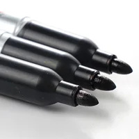 3 pcs/lot Black Permanent Oil Marker Pen Token Pens for Paper Metal Glass Marking Pen Office School Supplies Large Capacity Pen 1