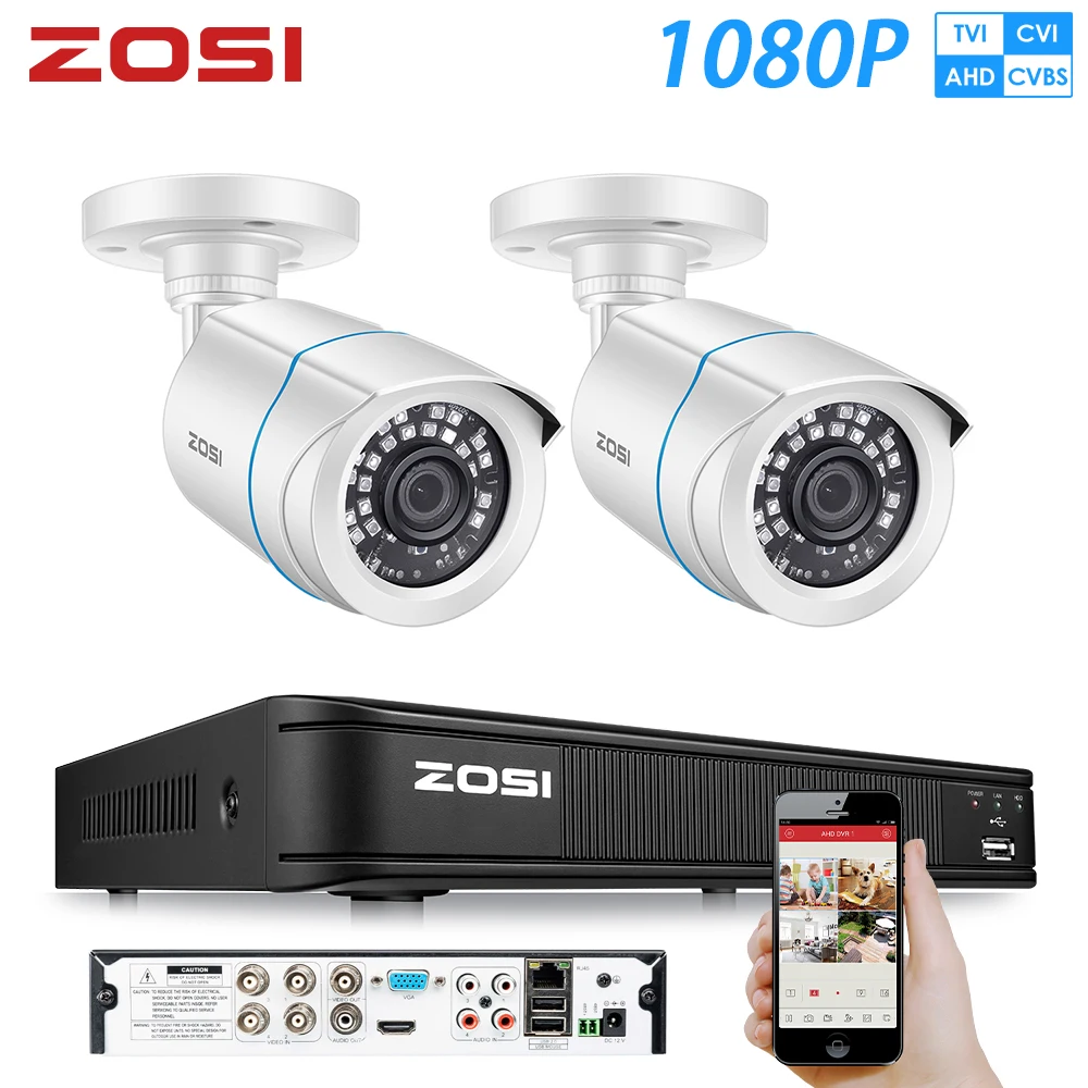 

ZOSI HD 720P 4CH CCTV System DVR 4PCS 1.0MP IR Weatherproof Outdoor Video Security Camera System 4 Channel Surveillance Kit 1TB