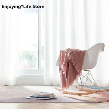 

Cotton and Linen Blanket Pink Summer Thin Section Nordic Ins Bed End Sofa Office Siesta Cover Blanket