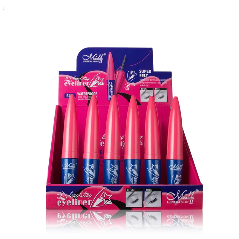 

Bushy Cool Black Liquid Eyeliner Waterproof Sweat Proof No Blooming Precision Control Felt Tip Silky Ink Flow Eye Makeup