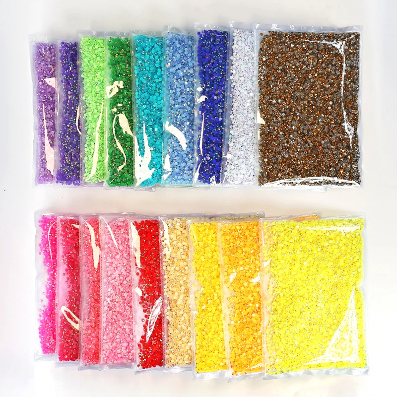 Wholesale Jelly AB Resin Non Hot Fix Rhinestones Cтразы Flatback Plastic Crystals Strass Glitters Stone Bulk Big Package for DIY