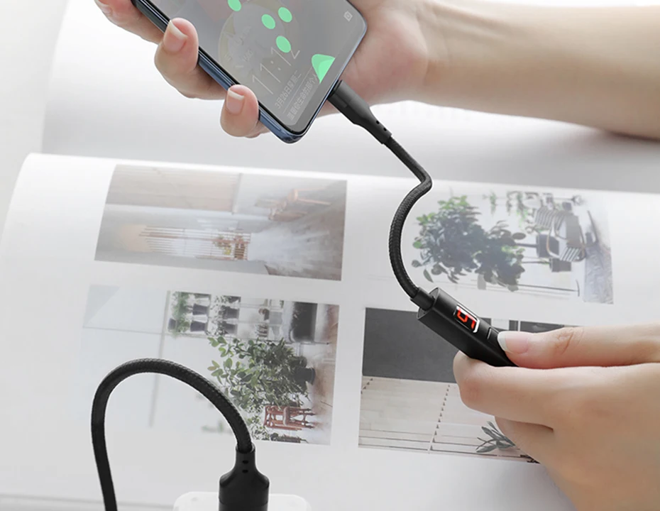 HOCO usb type C к USB кабель для samsung Galaxy S10 S9 Note10 Xiaomi 9 huawei P30 на экране синхронизации зарядки Кабели быстрой зарядки