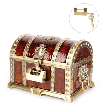 

Two Layer Vintage Necklace Storage Earring Container Box Jewelry Holder with Lock Treasure Box Watch Display for Watch Storage