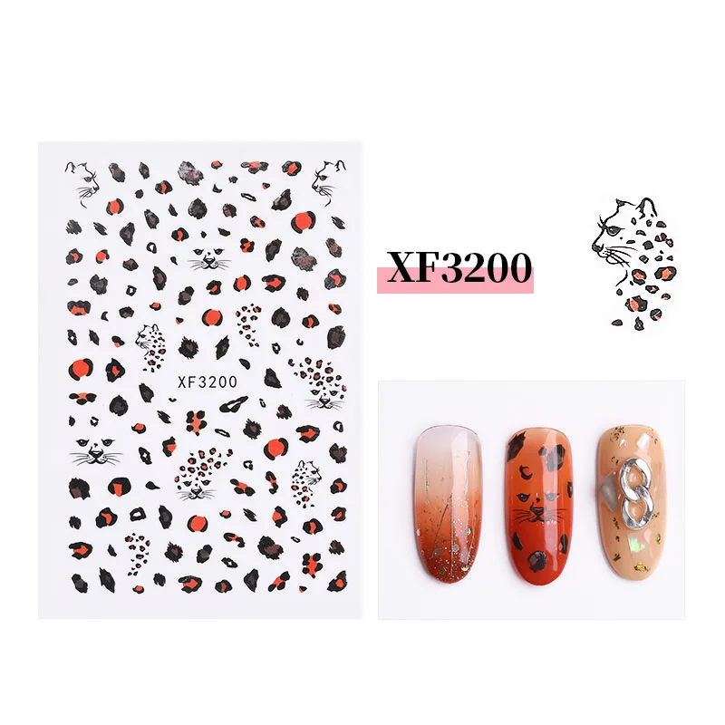 1 шт Nail Art Наклейки с леопардом 3D пантера пятно шаблон для сексуальная красота ногти Self-adhes хороший lookingive не передача воды - Цвет: XF3200