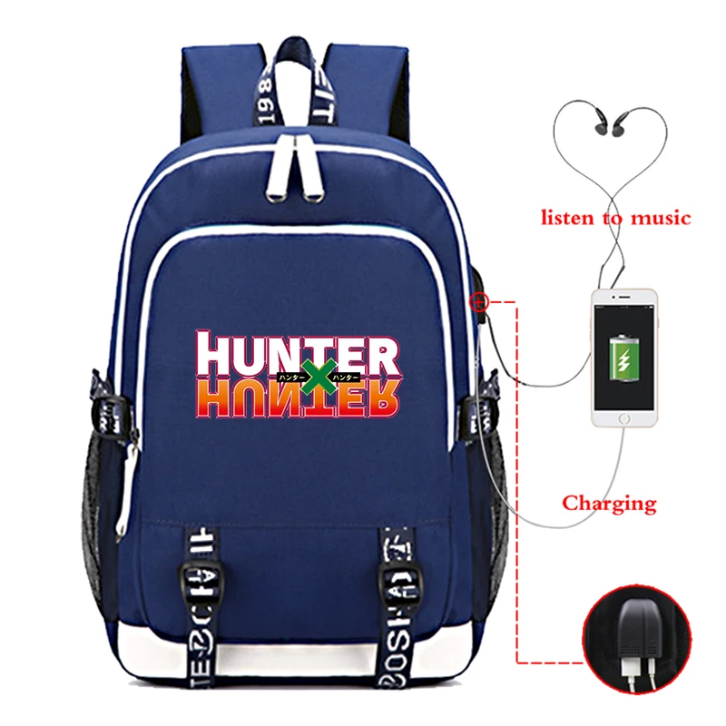 Аниме Охотник х охотничий рюкзак для мальчиков и девочек, школьный рюкзак, модный ранец, рюкзак для детей, сумка для ноутбука, сумка для зарядки через usb