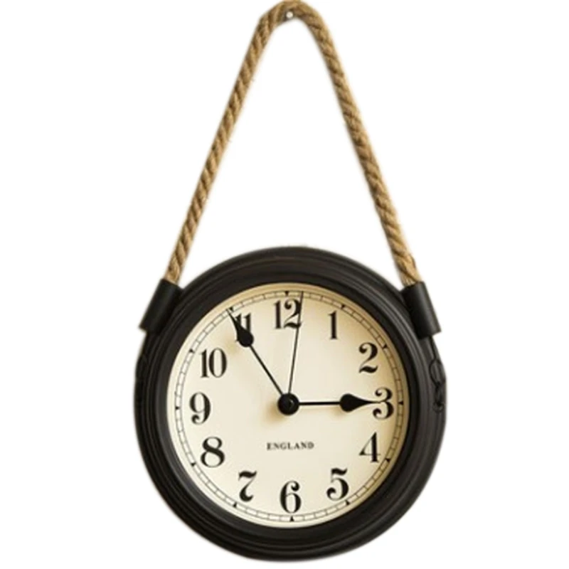 Nordic Modern Minimalist Clocks Wall Clock Living Room Wrought Iron Metal Creative Quartz Personality Black | Дом и сад