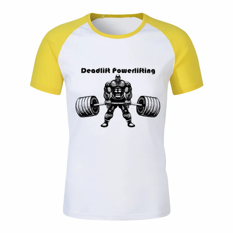 HCP4201D-yellow Мужская футболка Gymmer Deadlift Powerlifting для тренировок и фитнеса, Летняя короткая Повседневная футболка Hipster, одежда унисекс - Цвет: HCP4201D-yellow