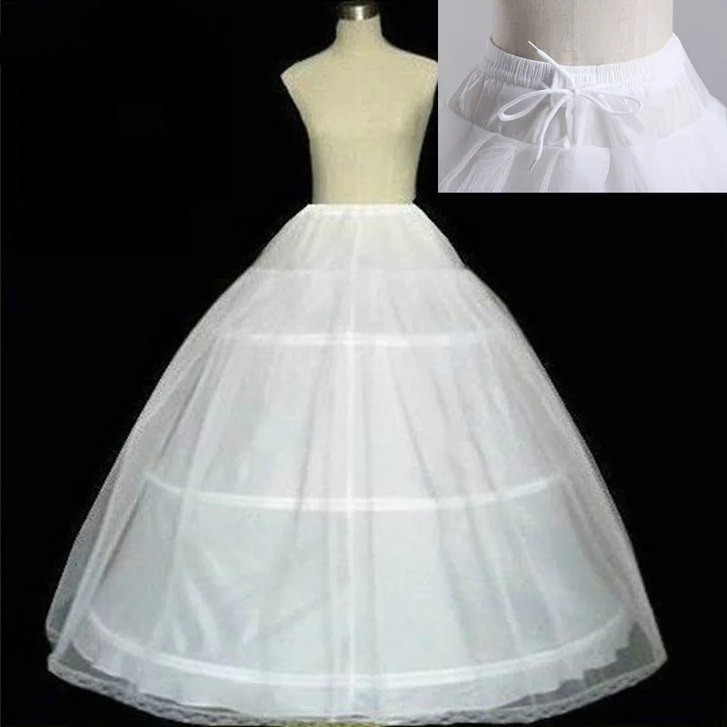 

Wedding Petticoat Cheap Bridal Accessories White With Hem Lace Appliques Ball Gown For Dress