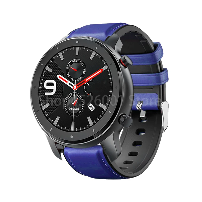 Кожаный+ Силиконовый ремешок для часов Amazfit GTR 47 мм смарт-часы ремешок для Xiaomi Huami Amazfit Pace/Stratos 2 2S Band
