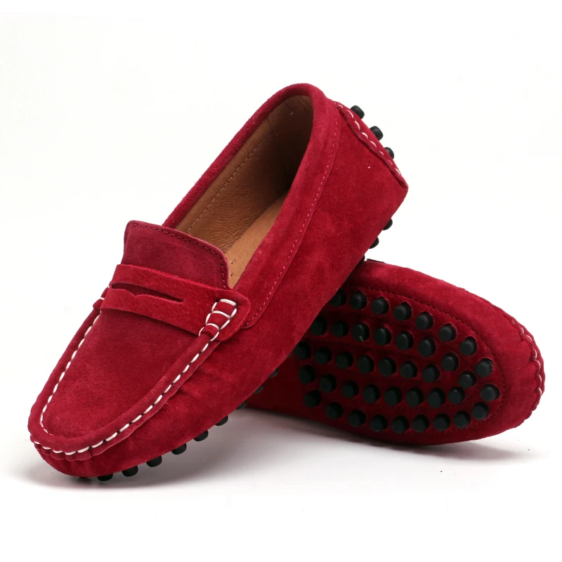 

High Quality Kids Children's Loafers For Boys Girls Shoes 20~35 Moccasins Suede Leather Children Flats Casual Boat Wedding Shoes