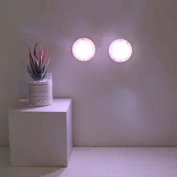

2pcs Round Cabinet Light Touch Sensor 12 Colors with Remote for Home Stairs Bar