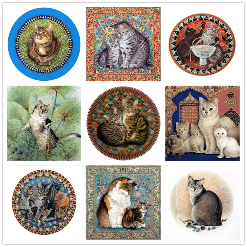 

5d diy diamond painting cat diamond embroidery animal cross stitch complete painted picture mosaic home decoration